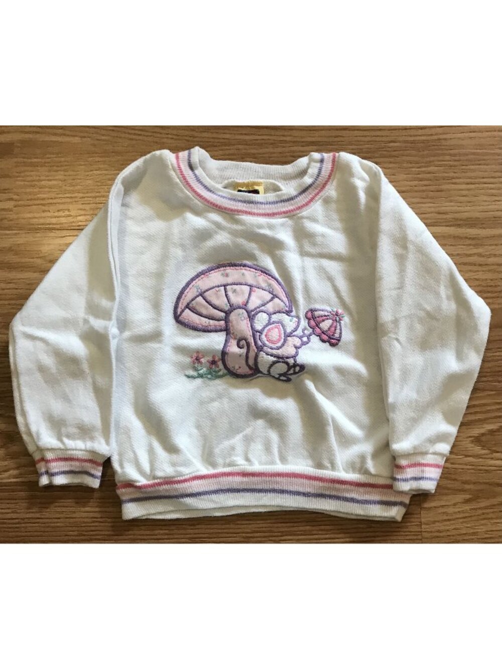 Carters Baby Sweater 12 Month Mouse & Mushroom Embroidered Design Vintage
